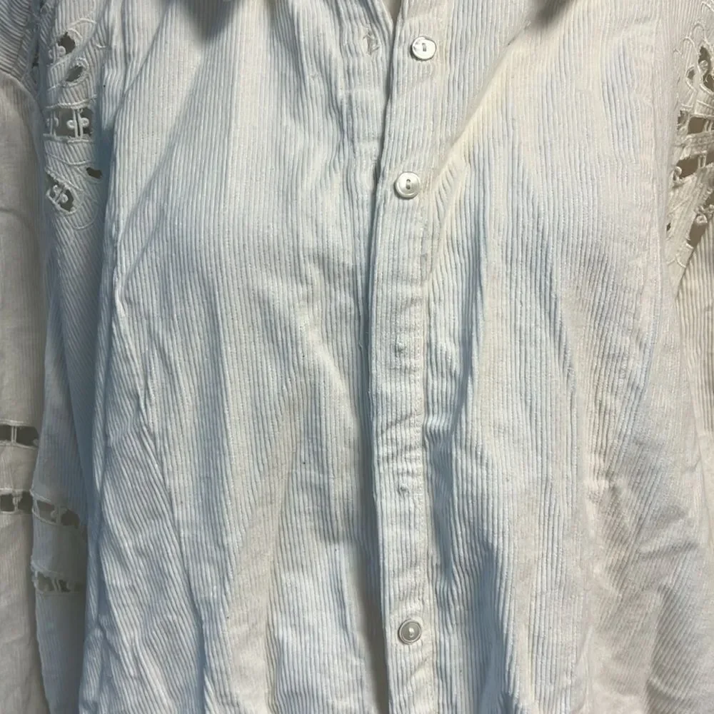 Free People Flower Bud Baby Maxi Top White L